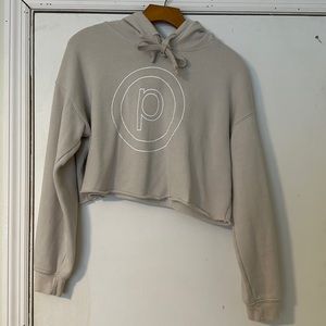 Pure Barre Cropped Hoodie - Beige